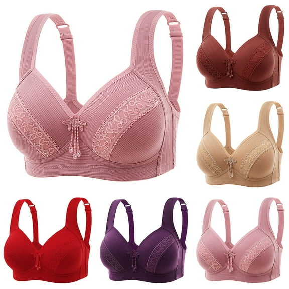 Zpanxa Bras for Women, Women's Plus Size Wireless Bra Thin Breathable No Underwire Full Coverage Comfortable Bralette