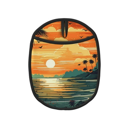 

Tebeau Tropical Sunset Paradise Print Silicone Pot Holders Multi-Purpose Hot Pads for Kitchen Trivets Potholders Oven Mitts for Baking Cooking Hot Dishes Pans Heat Resistant