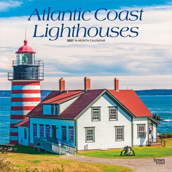 Atlantic Coast Lighthouses | 2027 12x24" (Hanging) Wall Calendar | Plastic-Free