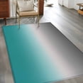 thumbnail image 3 of Teal Grey Ombre Large Area Rugs for Bedroom Living Room, Soft Non Slip Carpet Bedside Rug, Turquoise Gradient Modern Abstract Art Rectangular Floor Cover Kitchen Accent Rug 4'x6' for Office, 3 of 9