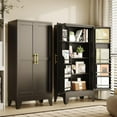 thumbnail image 4 of 71" Tall Metal Pantry Storage Cabinet with Doors and 4 Adjustable Shelves, Black Kitchen Food Pantry Cabinets, Tall Freestanding Cupboard for Kitchen, Dining Room or Living Room, Black, 4 of 9