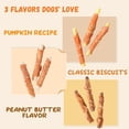thumbnail image 2 of Pawmate Chicken Jerky Wrapped Biscuits Dog Treats Variety Pack, Pumpkin Biscuits, Crunchy Sticks & Peanut Butter Flavor, Natural Snacks for Dogs, 33oz, 3 Pack, 2 of 9