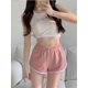 thumbnail image 1 of Pantalones cortos deportivos para mujer, informales, para estudiantes, estilo coreano, para yoga, de pierna ancha, para el hogar, pijama, 1 of 6