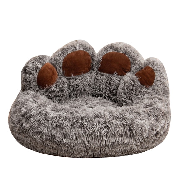 BearPawShape Bed Antislip Dog Furry Plush Bed Small Kitten Soft Sofa Bed Cushion Bedding for Puppy Pet Supplies