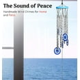 thumbnail image 2 of Evil Eye Wind Chime for Home Décor, 27-Inch Turkish Evil Eye Wind Chime with 5 Silver Pipes for Positive Energy, Wall Hanging, Living Room, Balcony & Garden Indoor and Outdoor Use Housewarming Gift, 2 of 5