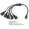 thumbnail image 5 of 3 Prong 1 to 5 Outlet Power Cord Heavy Duty 16AWG 18AWG Way Splitter for Computer LED Stage Light, 5 of 5