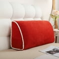 thumbnail image 4 of Velvet Headboard Wedge Pillow King Double Size Backrest Cushion for Bed with Removable Washable Cover Bedside Support Bolster Reading Pillow for Daybed Bunk Bed Dorm, 4 of 5