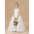 thumbnail image 4 of Flower Girl Dresses for Wedding Floor Length First Communion Dress Lace Girls Pageant Ball Gown Ivory 2 -3Years, 4 of 9