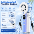 thumbnail image 3 of Portable Handheld Fan, 3000mAh USB Rechargeable Battery, 100 Adjustable Speeds, Up to 19H Cooling, Mini Personal Fan for Travel, Outdoor, Shopping, Makeup, White, 3 of 7