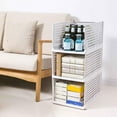 thumbnail image 4 of COM1950s Photo Storage Box, Foldable Storage Box, Wardrobe Storage Rack Foldable Disassembly Stacking Finishing Storage Box Plastic Thickened Partition Drawer Type Push-Pull Frame, Racks for Storage, 4 of 6