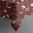 thumbnail image 4 of Red Christmas Santa Pattern Rectangle Tablecloth 60"x102",Waterproof Polyester Rectangle Table Cloth, Wipeable Spillproof Polyester Tablecloth for Dining, Camping, Indoor and Outdoor, 4 of 6