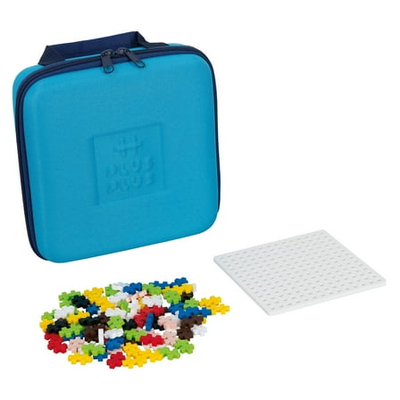 Plus Plus - Travel Case w/ 100 Pieces, 1 White Baseplate - Construction Building Stem/Steam Toy, Mini Puzzle Blocks for Kids
