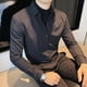 thumbnail image 5 of Camisa y blusa de manga larga a rayas para hombre, estilo empresarial, elegante, informal, de seda asiática, venta al por mayor, 5 of 5