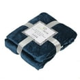 thumbnail image 3 of Luxurious Soft Velour Fleece Throw with Super Ultra Soft Faux Fur on backside Blanket 49”x 73” Blue Color, 3 of 3