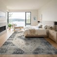 thumbnail image 3 of ODIKA 9'x12' Washable Area Rug Non-Shedding, Easy Care Beige Faded Boho Abstract Distressed Vintage An Under Dining for Master Suite, California King, Bed, 3 of 7