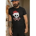 thumbnail image 2 of Old Glory Mens Skull And Cross Candy Canes Santa Short Sleeve T Shirt, 2 of 5