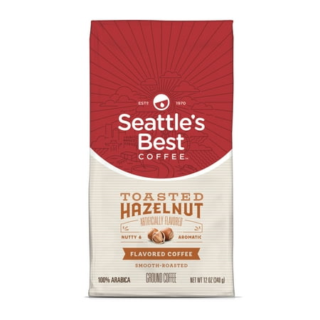 Seattle's Best Coffee Toasted Hazelnut Flavored Medium Roast Ground Coffee, 12-Ounce Bag