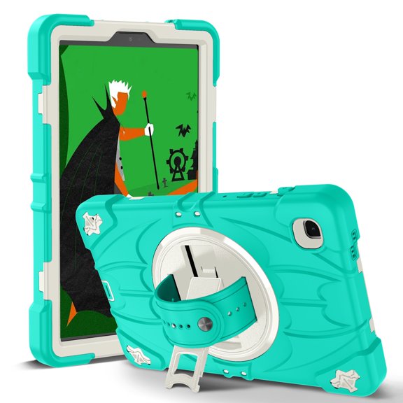 ELEHOLD Case for Samsung Tab A7 Lite 8.7 (2021), Heavy Duty Shockproof Case with Pencil Holder/Stand/Hand Strap/Shoulder Belt, Rugged Protective Cover for Boys Girls,Mint