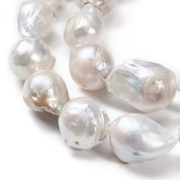 1strand Baroque Pearl Keshi Pearl Beads Strands Cultured Freshwater Pearl Creamy White 13~22x13~27x13路16mm Hole: 0.5mm about 20pcs/strand 15.3 inch