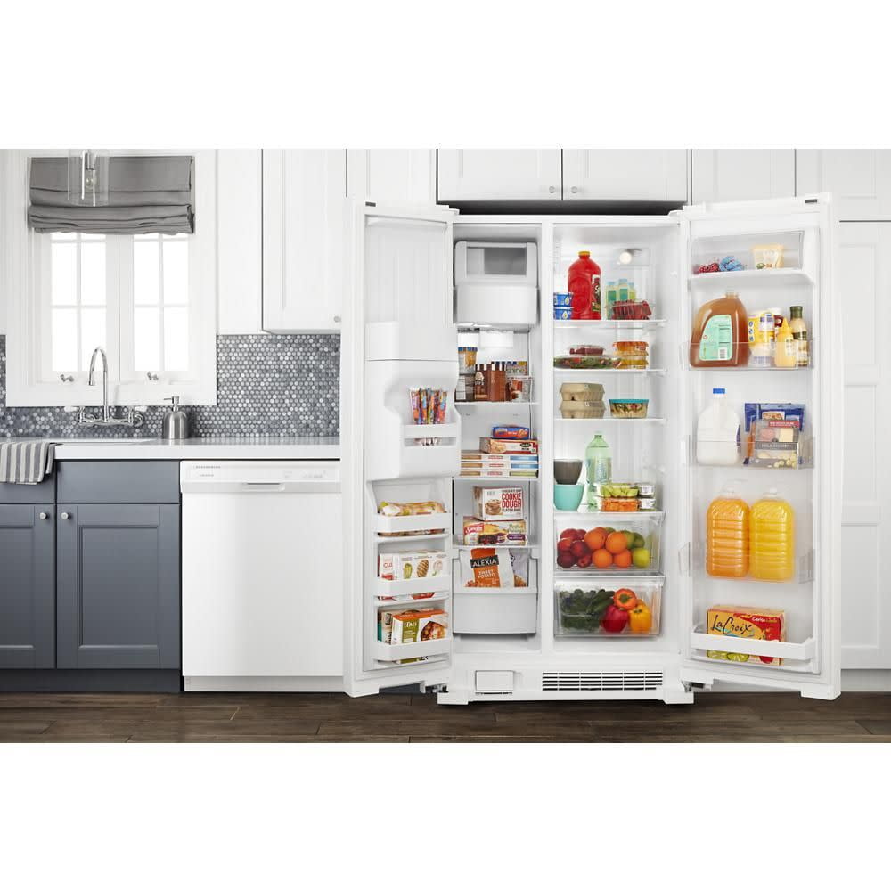 Amana ASI2575GRB - Refrigerator/freezer - side-by-side with water dispenser, ice dispenser - niche - width: 35.8 in - depth: 27.5 in - height: 69.3 in - 24.5 cu. ft - black