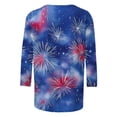 thumbnail image 5 of Cavosen American Flag Tops for Women Independence Day 3/4 Sleeve Round Neck T Shirts American Flag Graphic Tops Lady XL 4th of July Casual T Shirts Red White and Blue Tunic Tees, 5 of 5
