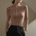 thumbnail image 4 of AherBiu Chandails à Manches Longues pour Femmes Couche de Base sous-Maillots Col Roulé Coupe Ajustée T-Shirts Blouse, 4 of 7