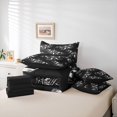 thumbnail image 6 of Homewish Gothic Skull Moth 7-Piece Twin Bedding,Spooky Halloween Bedding Comforter Set,White Black,Black Reversible, 6 of 8
