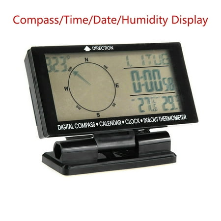 Top-Max 5 IN 1 Digital Car Thermometer Compass Clock Calender ...