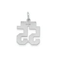 thumbnail image 4 of Sterling Silver Number 55 Pendant Necklace for Men and Women, Bold Block Design, Unisex Sports Charm, Satin Finish Athletic Jewelry for Fans or Milestone Celebrations, 4 of 6