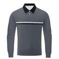 thumbnail image 4 of YDLCAFD Mens Long Sleeved Shirt Button Color Matching Sports Shirt Tops, 4 of 4
