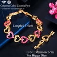 thumbnail image 6 of Rose Red Romantic CZ Heart Shape Bracelet Bangle for Women Lover Costume Jewlery, 6 of 9