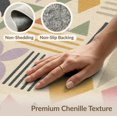 thumbnail image 6 of ODIKA 3'x5' Multicolor Geometric Abstract Artistic Washable Throw Rug Inspired by Vintage Moroccan Aesthetics Stain Resistant, Low Profile, Non-Slip for Entryway, Kitchen, Mudroom, 6 of 7