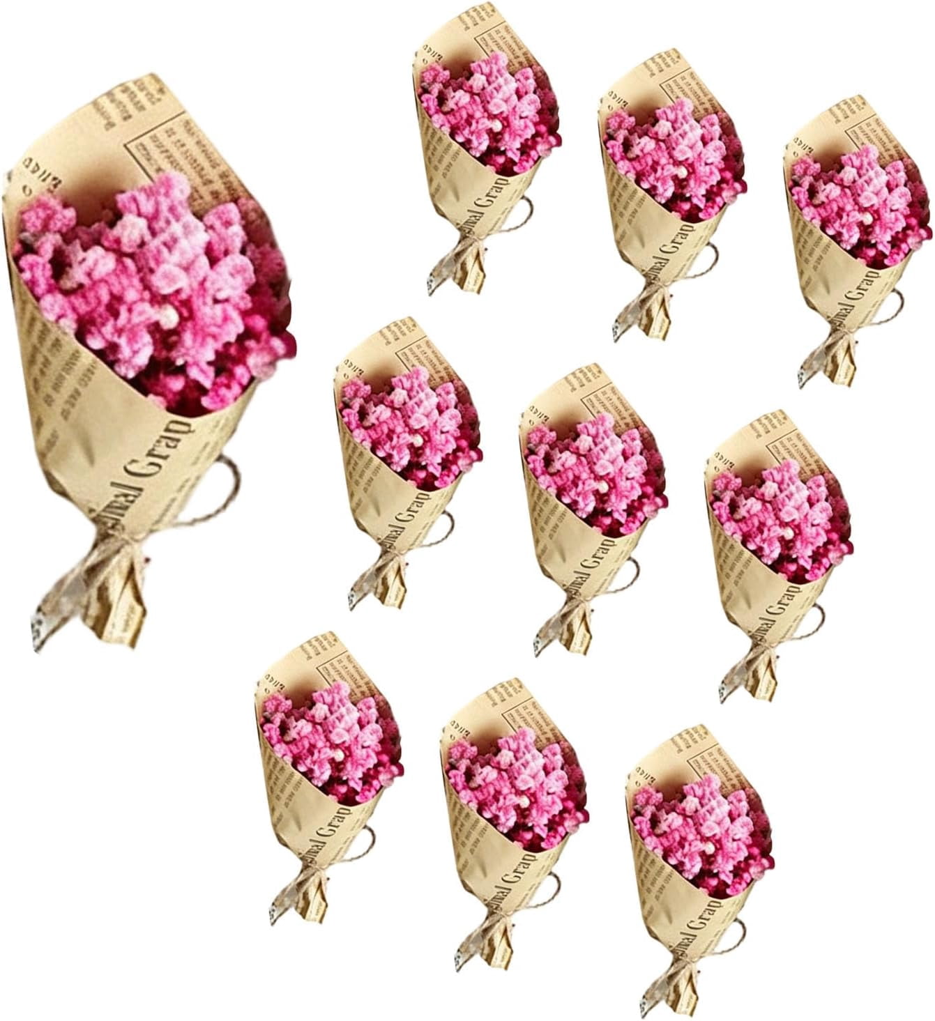 Dried Flower Bouquet 10 Pcs Handcrafted Artificial For Home Party Decor