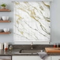 thumbnail image 4 of Golden Marble Semi Sheer Curtains Drapes for Living Room, Bedroom, French Doors Window 96 Inches Long, Vintage Abstract Modern Art Rod Pocket Chiffon Curtain Drapery Voile Draperies Panel, 4 of 8