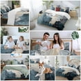 thumbnail image 6 of Abstract Graffiti Duvet Cover Set California King Size Blue Grey White Oil Painting Style Soft Lightweight Comforter Covers 4 Piece Bedding Set with 1 Duvet Cover 1 Bed Sheet & 2 Pillow Shams, 6 of 8