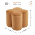 thumbnail image 3 of Zesthouse 18.5″ Velvet Fabric Ottoman, Modern Ottoman Coffee Table for Living Room, Flower Shaped Foot Stools, Upholstered Footrest Stool for Couch, Came, 3 of 8