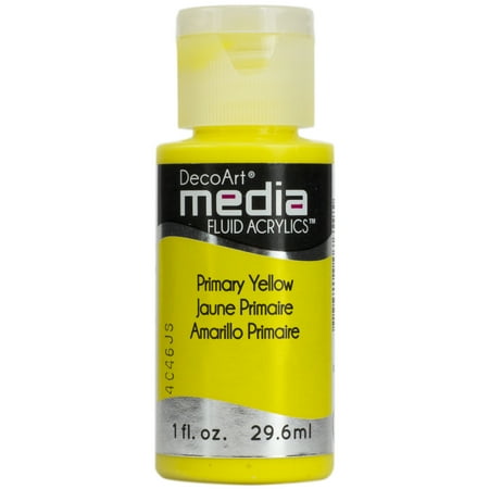 UPC: 0766218076595 | DecoArt Media Fluid Acrylic Paint 1 oz. Primary Yellow (Series 1)