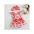 thumbnail image 2 of Xingqing Newborn Baby Girls Clothes 2Pcs Red Plaid Heart Print Sleeveless Romper Dress + Headband Princess Outfits, 2 of 7