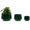 Green, variant on mdj pottery 3-Piece Black Matte Ceramic Flowerpot Set, 15/11/9 inches, Breathable Clay, Suitable for Orchids, Succulent Cacti, Indoor and Outdoor Decorative windowsills or Bookshelves