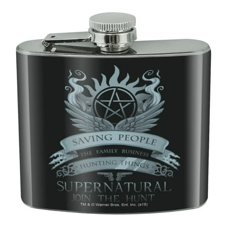 Supernatural Saving People Hunting Things Stainless Steel 5oz Hip Drink Kidney