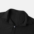 thumbnail image 6 of IYTR Mens Beach Shirts Solid Color T-shirts Short Sleeve Button Turndown Collar Shirts Comfy Linen Shirts Black M, 6 of 6