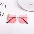 thumbnail image 2 of Gafas de sol con forma de gato para niñas, de metal, con lazo acentuado, bonitas, P, 2 of 2