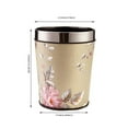 thumbnail image 3 of Uanit Peony Flower Modern Leather Trash Can Retro Decorative Waste Basket Small Waste Paper Basket Round Garbage Container Bin Waterproof Garbage Can for Bedroom, Office, Kitchen and Living Room, 3 of 3