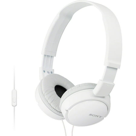 Sony MDR-ZX110AP Extra Bass Wired Headphones with Mic, Smartphone Headset for iPhone & Android with In-Line Remote & Microphone, Neodymium Magnets & 30mm Drivers, White (Open Box - Like (Best Headphones With Bass Under 2000)