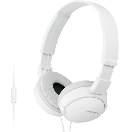 Sony MDR-ZX110AP Extra Bass Wired Headphones with Mic, Smartphone Headset for iPhone & Android with In-Line Remote & Microphone, Neodymium Magnets & 30mm Drivers, White (Open Box - Like (Best Open Headphones Under 100)