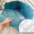 thumbnail image 4 of Twin XL Size Fitted Sheet Set - Teal Blue Marble 2 Piece Bedding Sets 16" Deep Pocket Fitted Sheet with 1 Pillowcases, Modern Abstract Art Marble Crack Brushed Microfiber Hotel Luxury Bed Sheets, 4 of 9