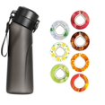 thumbnail image 2 of La mejor opción de regalo! Botella de agua Air , botella de agua con 7 cápsulas de sabor, 650 ml,juego de iniciación de botellas de agua potable con cápsulas de sabor Black, 2 of 3