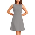 thumbnail image 1 of INSPIRE CHIC Ropa de Mujer para Trabajar Vestidos Midi A-Line Sin Mangas de Color S Gris Claro, 1 of 6