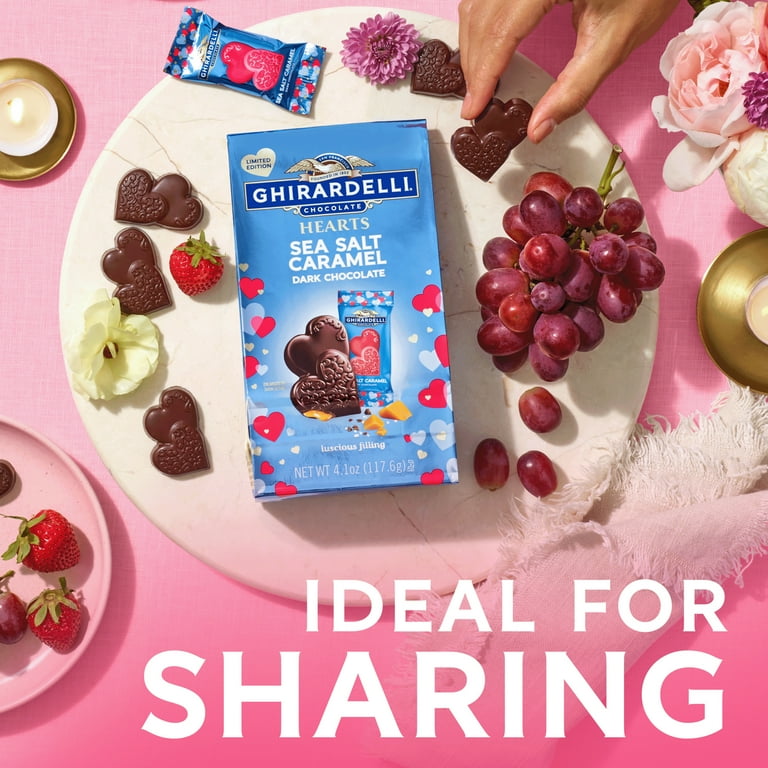 GHIRARDELLI Valentine's Day Dark Chocolate Sea Salt Caramel Hearts
