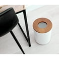 thumbnail image 5 of iDesign Bathroom Vanity Trash Can, 2.2 Gallon Round Steel and Wood Lid Garbage Bin, Coconut White, 5 of 8